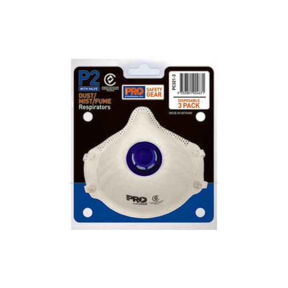 Dust Masks P2+Valve / 3 Pack White