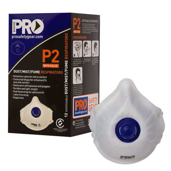 Dust Masks P2+Valve White
