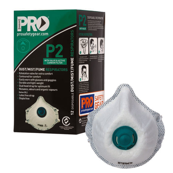 Dust Masks P2+Valve+Carbon White