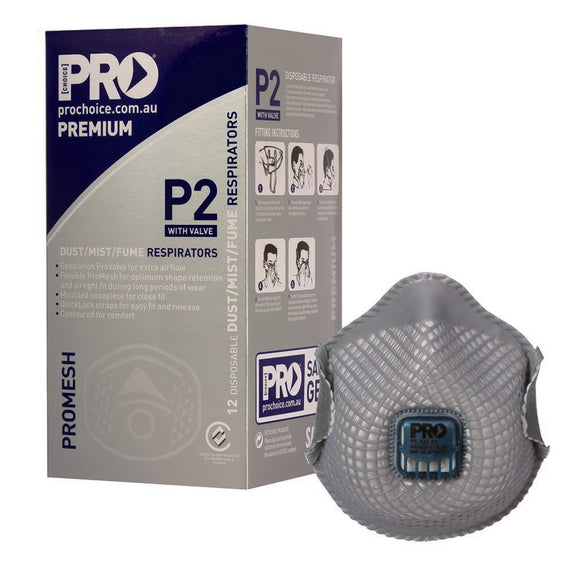 Dust Masks Promesh P2+Valve White