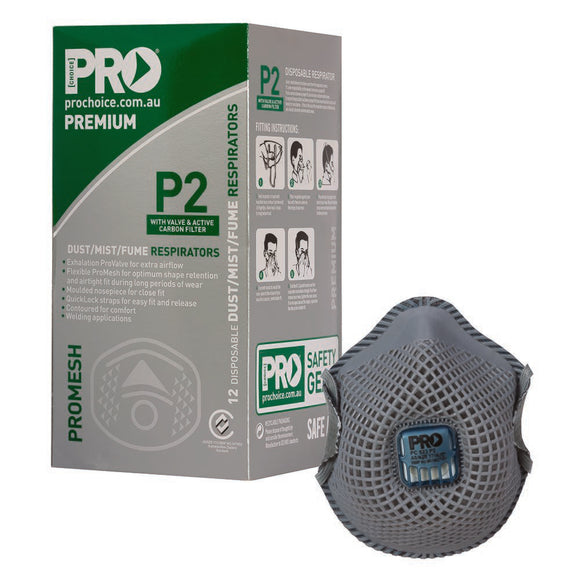Dust Masks Promesh P2+Valve+Carbon Grey