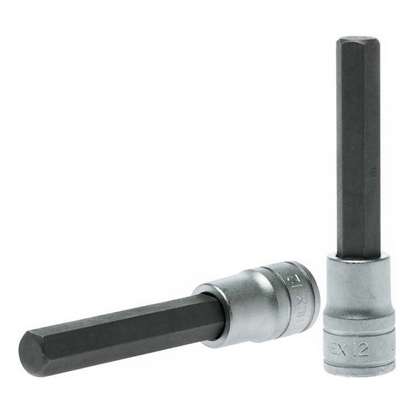 Teng 1/2in Dr. Bit Socket Hex 12mm x 100mm (L)