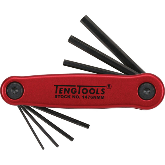 Teng 7pc Fold-Up Metric Hex Key Set - 1.5-6.0mm