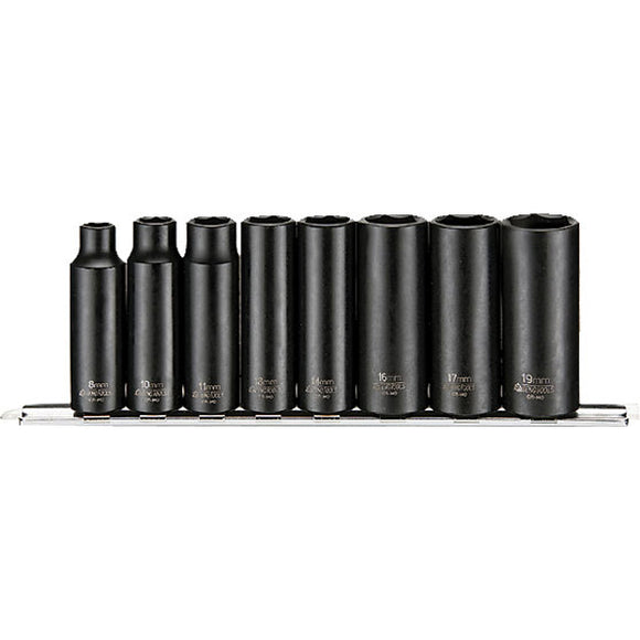 Teng 8pc 3/8in Dr. Deep Impact Skt Set 8-19mm