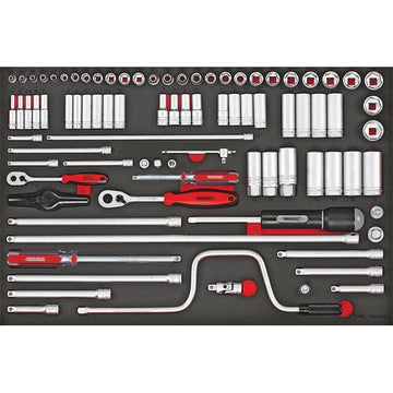 Teng 86pc 1/4in & 3/8in Dr. Metric Skt & Acc Set (EVA)
