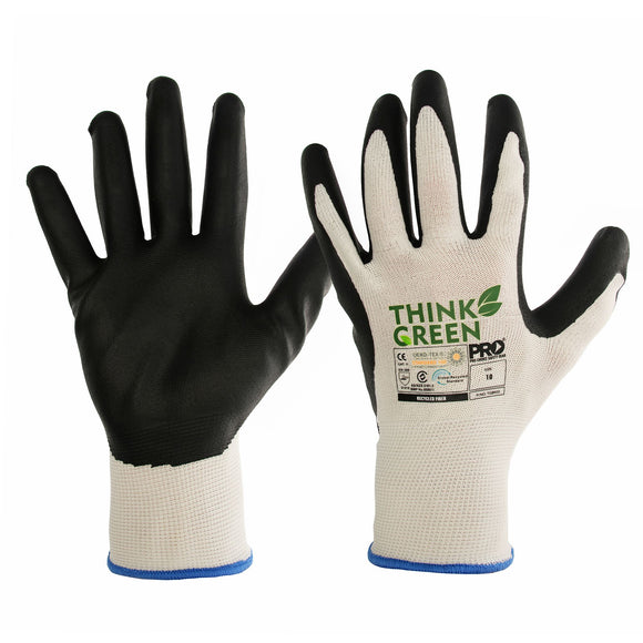 Think Green Nitrile Dip Recycled Glove Black 10