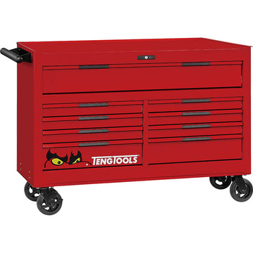 Teng Pro35 53in Roller Cabinet 9 Drawers Red