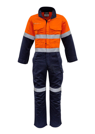 Mens Orange Flame Overall - Hoop Taped - Orange/Navy