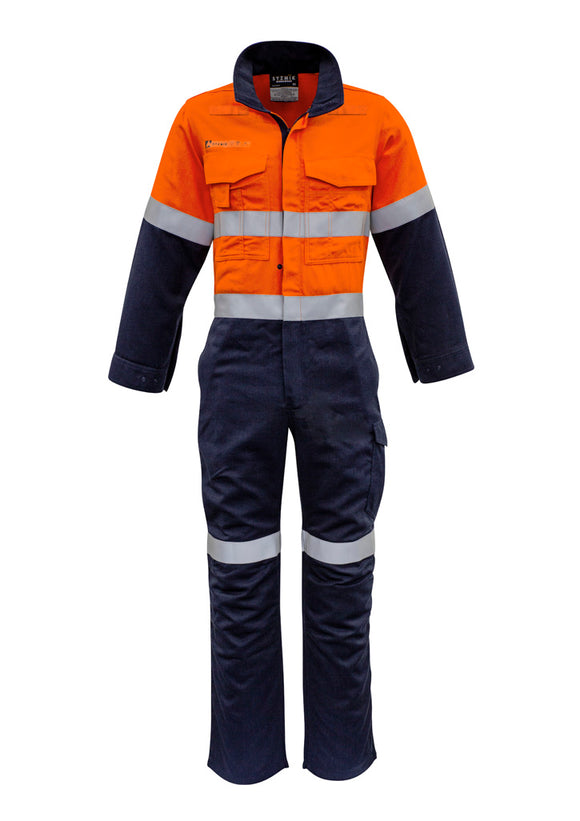 Mens Orange Flame Overall - Hoop Taped - Orange/Navy