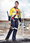 Mens Rugged Cooling Taped Overall - Yellow/Navy