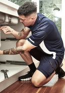 Mens Striker Short Sleeve Polo - Navy/White