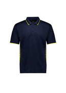 Mens Spark Short Sleeve Polo - Navy/Yellow