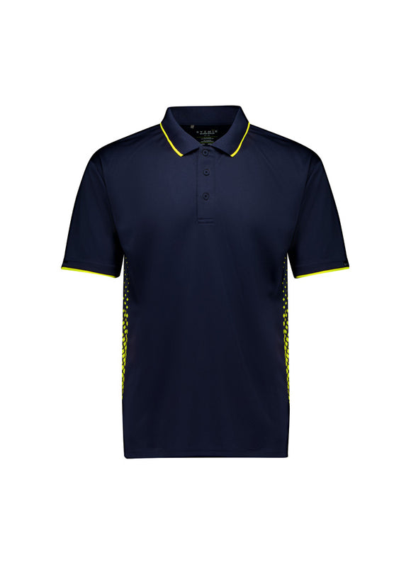Mens Spark Short Sleeve Polo - Navy/Yellow