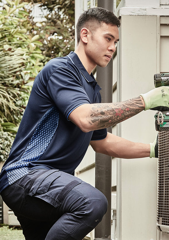 Mens Spark Short Sleeve Polo - Navy/Blue