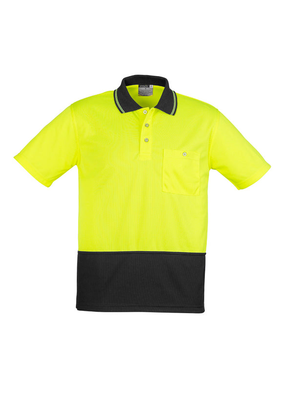 Unisex Hi Vis Basic Short Sleeve Polo - Yellow/Black