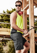 Mens Hi Vis Squad Singlet - Yellow/Charcoal