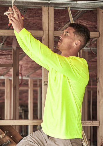 Mens Hi Vis Long Sleeve Tee - Yellow