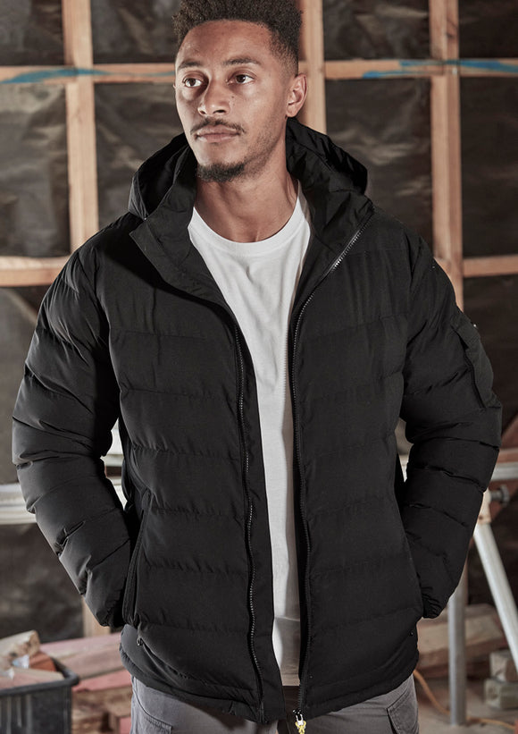 Unisex Streetworx Hooded Puffer Jacket - Black