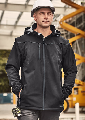 Unisex Streetworx 2 In 1 Stretch Softshell Jacket - Black