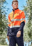Unisex Hi Vis Softshell Jacket - Orange/Navy