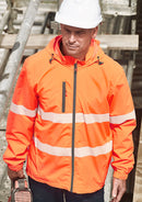 Unisex Super Light Segmented Tape Packable Rain Jacket - Orange
