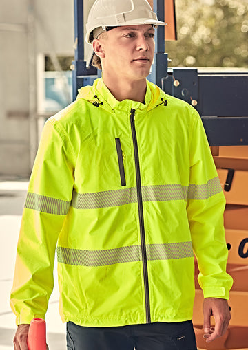 Unisex Super Light Segmented Tape Packable Rain Jacket - Yellow