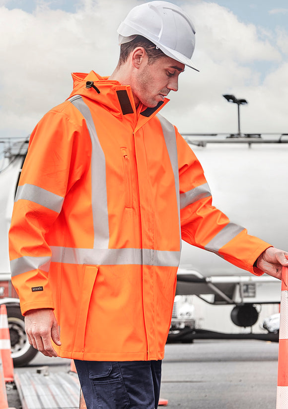 Mens TTMC-W23 Hi Vis X Back Heavy Duty Waterproof Jacket - Orange