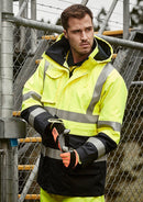 Mens Orange Flame Arc Rated Antistatic Waterproof Jacket - Yellow/Navy