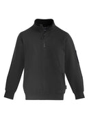 Unisex 1/4 Zip Brushed Fleece Pullover - Charcoal/Black