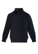 Unisex 1/4 Zip Brushed Fleece Pullover - Navy/Charcoal