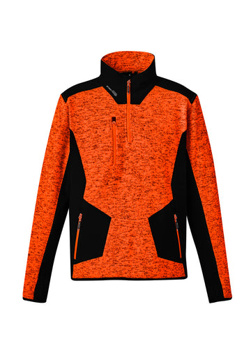 Unisex Streetworx Reinforced Knit 1/2 Zip Pullover - Fluoro Orange
