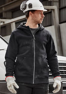 Unisex Zip Front Multi-Pocket Hoodie - Black/Charcoal