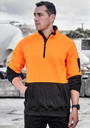 Unisex Hi Vis 1/2 Zip Pullover - Orange/Black