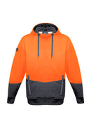 Unisex Hi Vis Textured Jacquard Hoodie - Orange/Charcoal