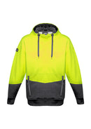 Unisex Hi Vis Textured Jacquard Hoodie - Yellow/Charcoal