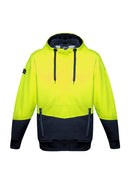 Unisex Hi Vis Textured Jacquard Hoodie - Yellow/Navy