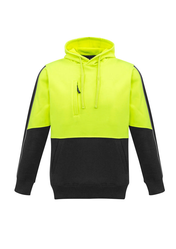 Unisex Hi Vis Pullover Hoodie - Yellow/Black