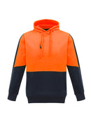 Unisex Hi Vis Pullover Hoodie - Orange/Navy