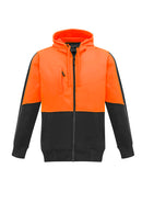 Unisex Hi Vis Full Zip Hoodie - Orange/Black