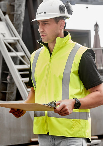 Unisex Hi Vis Waterproof Reversible Vest - Yellow