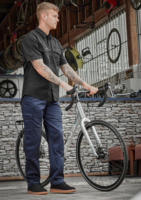 Mens Midweight Drill Cargo Pant (Stout) - Navy
