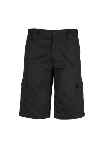 Mens Midweight Drill Cargo Short - Black