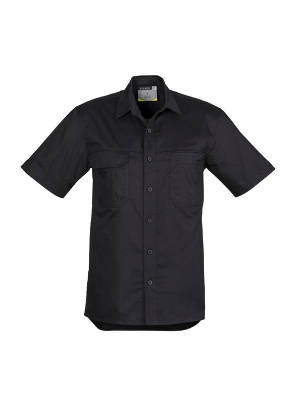 Mens Lightweight Tradie Short Sleeve Shirt - Black