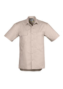 Mens Lightweight Tradie Short Sleeve Shirt - Sand