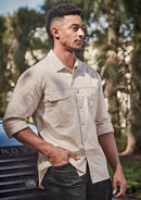 Mens Lightweight Tradie Long Sleeve Shirt - Sand