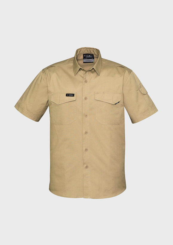 Mens Rugged Cooling Short Sleeve Shirt - Khaki