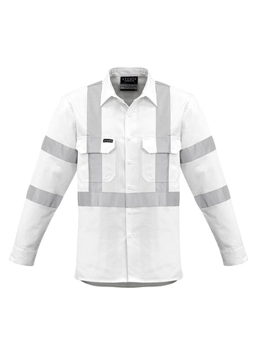 Mens Bio Motion X Back Taped Long Sleeve Shirt - White