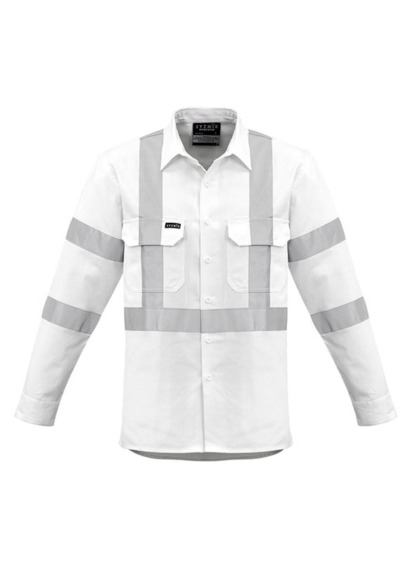 Mens Bio Motion X Back Taped Long Sleeve Shirt - White