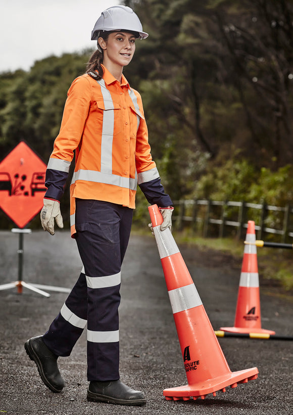 Womens TTMC-W23 Drill Work Shirt - Orange/Navy