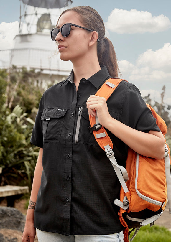 Womens Outdoor Short Sleeve Shirt - Black
